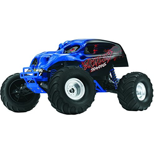 traxxas skully 2wd rc truck in blue