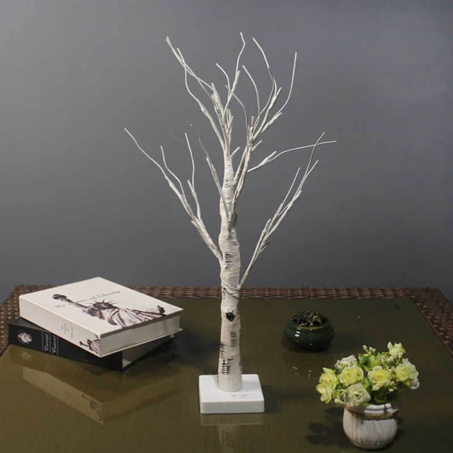 Lámpara de árbol de abedul blanco, decoración creativa para el hogar, rama luminosa, decoración de luz nocturna