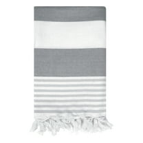 REGALWOVEN Cotton Beach Towels, Sand Free Quick Dry and Absorbent Swim Towel for Travel, Pool, Yoga, Sports Grey 40' x 72'