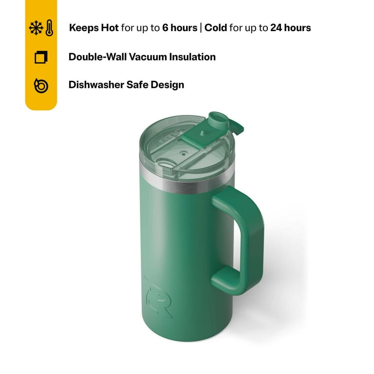 RTIC 16 oz Ceramic Lined Insulated Road Trip Travel Mug, Leak