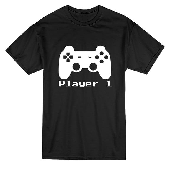 Player 1 Videogame Matching Dad Son Men Black T-Shirt, Male XX-Large