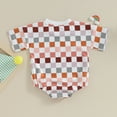 thumbnail image 3 of Bagilaanoe Newborn Baby Girl Boy Rompers Checkerboard Print Short Sleeve Bodysuit 3M 6M 12M 18M Infant Summer One Piece Jumpsuit, 3 of 6