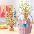 thumbnail image 6 of Easter Woven Bunny Basket Long Ears Storage Tote, Iron Frame 10.24 x 7.87 x 6.3 in Kids Egg-Hunt Bag, Multi-Color Tabletop Organizer for Snacks, Toys & Gifts, 6 of 7
