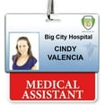 thumbnail image 2 of Medical Assistant Badge Buddy - Heavy Duty Horizontal Badge Buddies - Spill & Tear Proof Cards - 2 Sided USA Printed Quick Role Identifier ID Tag Backer by Specialist ID, 2 of 2