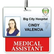 Medical Assistant Badge Buddy - Heavy Duty Horizontal Badge Buddies - Spill & Tear Proof Cards - 2 Sided USA Printed Quick Role Identifier ID Tag Backer by Specialist ID