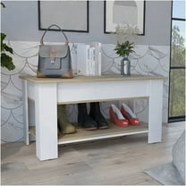 JERFIT Modern Extendable Storage Console Table with Lift Top, Sofa Table with Lower Shelf for Entryway, Hallway, Living Room, Multicolor