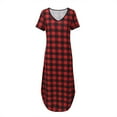 thumbnail image 5 of Womens Long Nightgowns Soft V Neck Nightshirts Short Sleeve House Dress with Pockets Casual Loose Nightdress Full Length Sleep Shirt,Plus Size S-3XL, 5 of 9