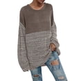 thumbnail image 2 of Ndbuld Long Sleeve Shirts for Women Fall Tops for Womens Tops Lightweight Sweater Crew Neck Womens Shirts Winter Clothes Khaki M, 2 of 9