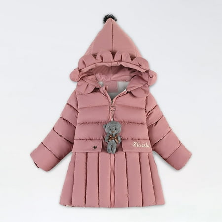 

Womail Baby Clothes Clearance! Kids Toddler Baby Girls Winter Warm Thick Coats Cute Bear Hooded Puffer Jacket Down Cotton Windproof Outwear