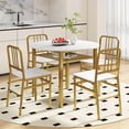 thumbnail image 1 of Costway 5-Piece Round Dining Table Set, Space-saving Dinette Table Set with Storage Shelf White + Gold, 1 of 10