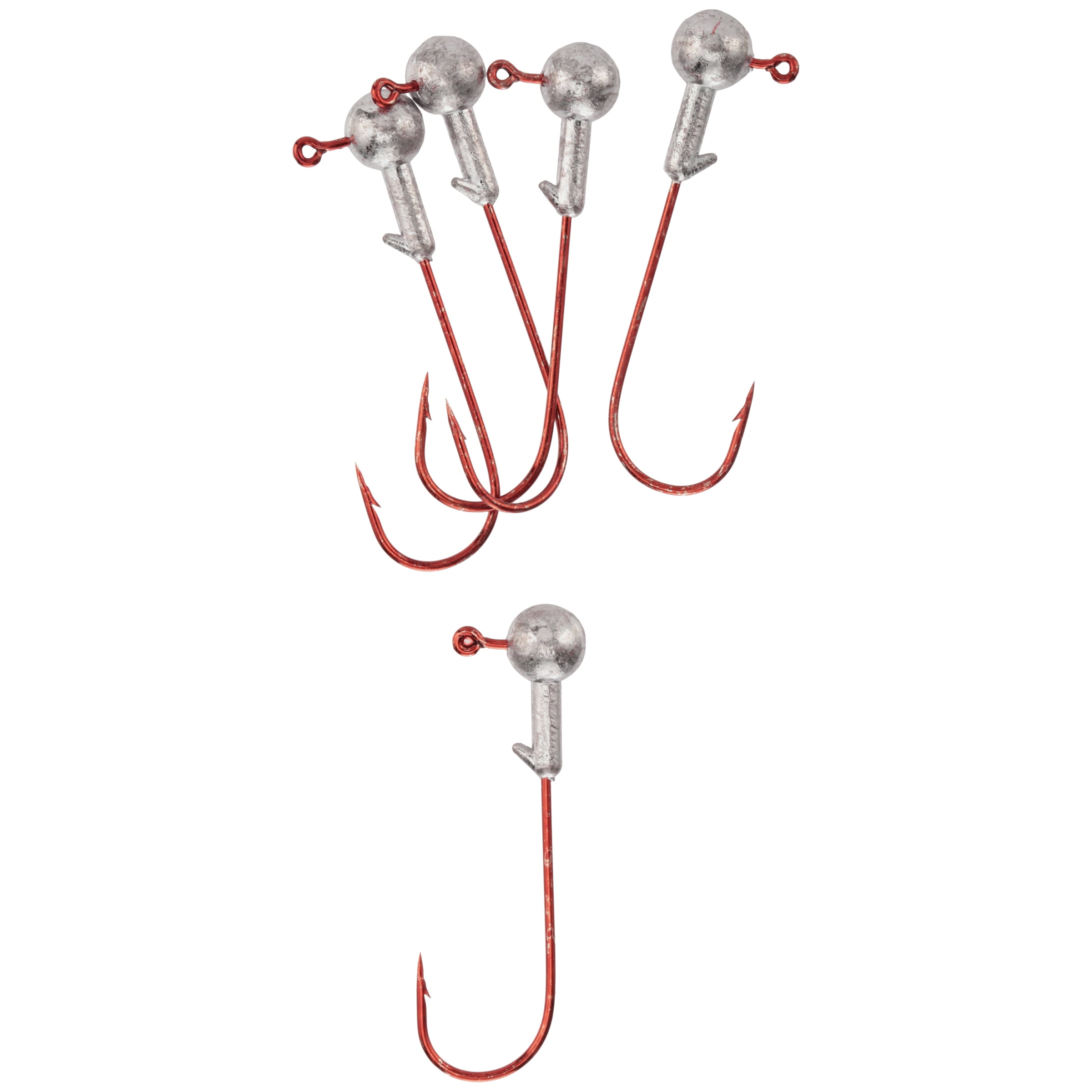 Luck-E-Strike, Round Jig Heads, 1/8, Natural, 5 Count