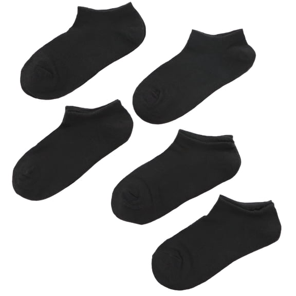 TELOLY 5 Pairs/Lot 1 to 12 Years Summer Solid White Cotton Socks for Children Socks Spring No-Show Low Cut Socks Boys Girls Boat Socks Mesh Black 6 to 8 Years