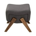 thumbnail image 4 of Baxton Studio Hanson Mid-Century Modern Dark Grey Fabric and Walnut Brown Finished Wood Ottoman, 4 of 6