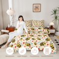 thumbnail image 3 of Erosebridal Elegant Bug Bee Queen Comforter Set,Graceful Hearts Comforter Sets Queen,Beige Yellow,Reversible,3 Pieces,1 Comforter and 2 Pillowcases, 3 of 7