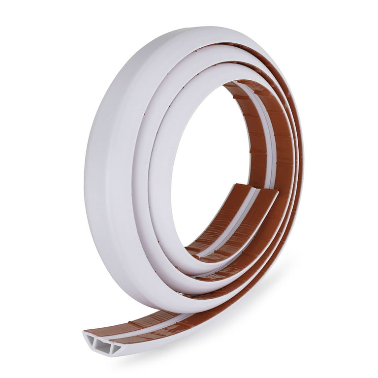 Rubber Bond TV Cord Hider Cable Protector - Strong Self Adhesive Wall Cord  Cover Cable Hider - Low Profile Cable Management Wall Cord Concealer Cable  Raceway - Brown - 2 Thick Cords - 8 Feet 
