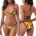 thumbnail image 3 of Rateoe Golden Sunflower In Field Print Women’s Bikini Swimsuits, Adjustable Bikini Set,Two-Piece Swimwear Removable Padding Bikini, 3 of 6