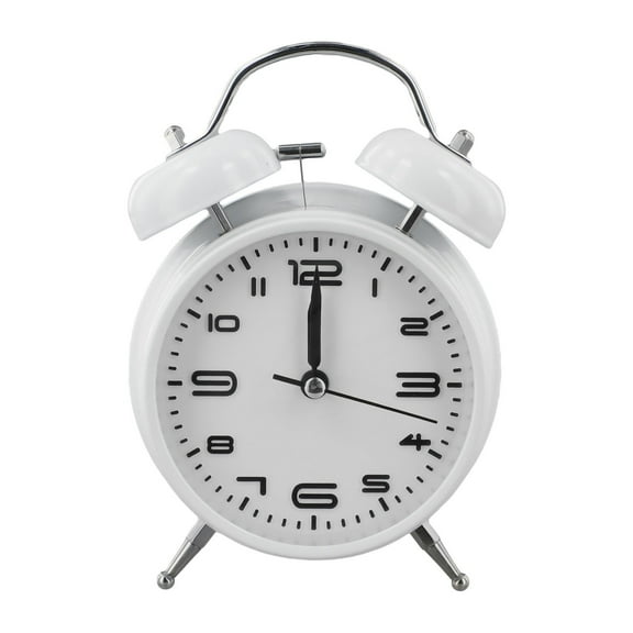 Bedside Alarm Clock with Twin Bell Vintage Battery Analogue Quartz Loud Alarm