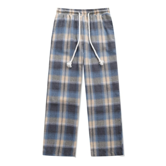 EHQJNJ Cargo Work Pants Male Colorful Vintage Drawstring Wide Leg Checked Slacks Unisex Plaid Pants Mens Dress Pants Cargo Joggers for Men Cotton