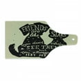 thumbnail image 1 of Inspirational Cutting Board, Cat and Dog Silhouettes with Friendship Themed Phrase and Stars Grungy Display, Tempered Glass Cutting and Serving Board, Wine Bottle Shape, Black Tan, by Ambesonne, 1 of 1