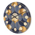 thumbnail image 3 of Designart 'Retro Luxury Waves In Blue and Gold VIII' Mid-Century Modern Wood Wall Clock, 3 of 5
