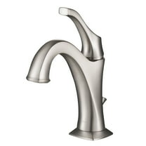 KRAUS Arlo Spot-Free all-Brite Stainless Steel Single Handle Basin Bathroom Faucet with Lift Rod Drain and Deck Plate