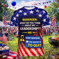 thumbnail image 3 of Omeoer Funny Manager Leadership T-Shirt Office Humor Meme Graphic Tee Patriotic American Flag Short Sleeve Shirt for Men Women, 3 of 7