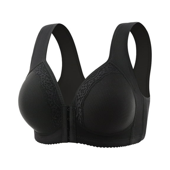 Up to 65% off Shldybc Black Women's Plus Size Front-Close Bra Wonderwire Lace Underwire Push Up Soft Wireless Lightly Bra for Everyday Wear Valentine'S Day/Mother'S Day Gift