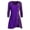 Purple, variant on Fesfesfes Plus Size Sweater for Women Round Neck Long Sleeve Tops Solid Color Botton Asymmetric Tops Sweater or