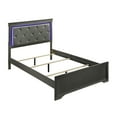 thumbnail image 4 of JERFIT Modern King Size LED Upholstered Bed Frame with Storage, Wood Headboard, Metallic Gray for Master Bedroom, 4 of 5