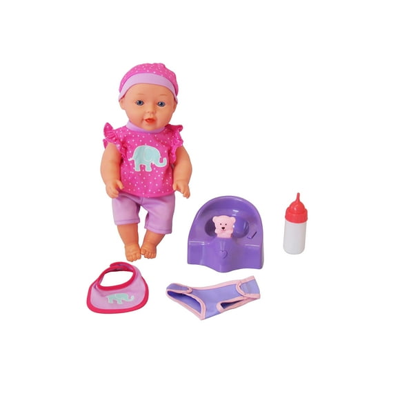 Dream Collection Muñeca Bebé De 12" Con Orinal Musical En Rosa