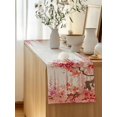 thumbnail image 5 of Table Runner 72 Inches Long for Kitchen Dining, Red Orange Cherry Blossoms Dresser Scarf Farmhouse, Dining Table Decorations for Wedding/Parties, Spring Weeping Leaves Burlap 13 x 72 In, 5 of 8