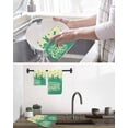 thumbnail image 5 of Happy Easter Rabbits Kitchen Dish Towels for Drying Dishes Set of 3, Spring Daisy Green Silhouette Yellow Waffle Weave Microfiber Hand Tea Bathroom Towels Quick Dry & Absorbent Towel 15.7x23.6, 5 of 7