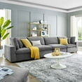 thumbnail image 2 of Sofa, Velvet, Grey Gray, Modern Contemporary Urban Design, Living Lounge Room Hotel Lobby Hospitality, 2 of 10