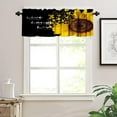 thumbnail image 2 of Black Yellow Sunflower Kitchen Curtain Valance for Windows,Farmhouse Yellow Window Drape Treatment,Vintage Wood Grain Short Topper Small Tier Curtains 1 Panel Valance, 54 * 18inch, 2 of 4