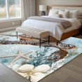 thumbnail image 4 of Ocean Turtle Area Rugs 5x7 ft Retro Marine Life Starfish Coral Washable Rug Non Slip Indoor Carpet Absorbent Floor Mat for Living Room Bedroom Dining Room, 4 of 8