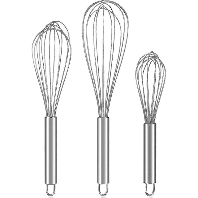 Stainless Steel Whisks, Kitchen Whisks 8" 10" 12" Balloon Wire Whisk For Blending, Whisking, Beating, Stirring (3 Pa)