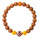 thumbnail image 1 of Pulsera de madera de sándalo de 8 mm con ágata amarilla y cuenta Dzi, 1 of 2