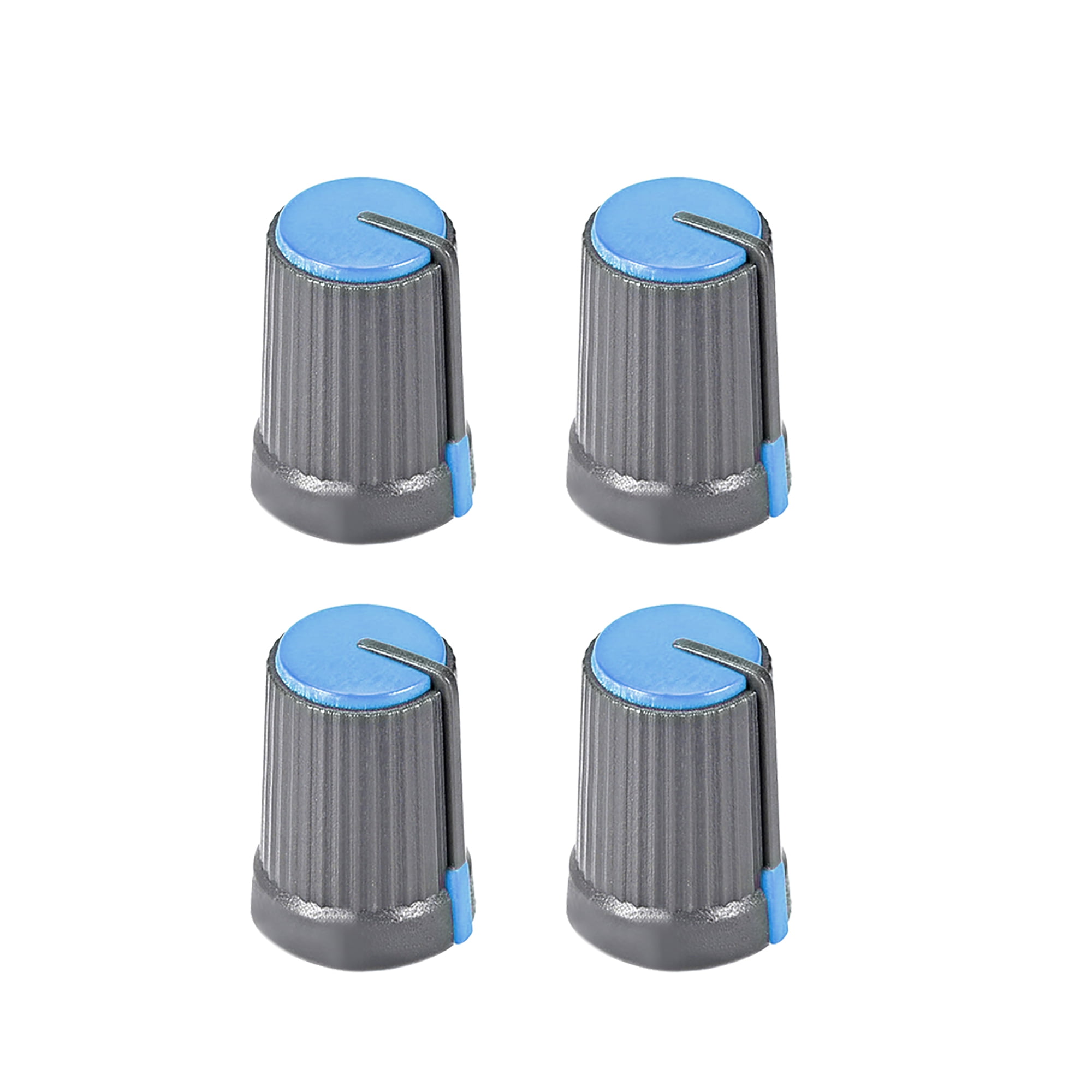 4Pcs Potentiometer Volume Control Knob Cap Plastic Blue 6mm Shaft Dia