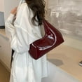 thumbnail image 2 of MMYGU Shoulder Bag for Women - Burgundy Y2k Handbag, Trendy Patent Leather Shoulder Purse, Wine Red Tote, 2 of 6