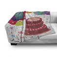 thumbnail image 3 of Birthday Soft Flannel Fleece Throw Blanket, Strawberry Triplex Cake with Candles Ribbons Balloons Newborn Celebration Theme, Cozy Plush for Indoor and Outdoor Use, 70" x 90", Multicolor, by Ambesonne, 3 of 6