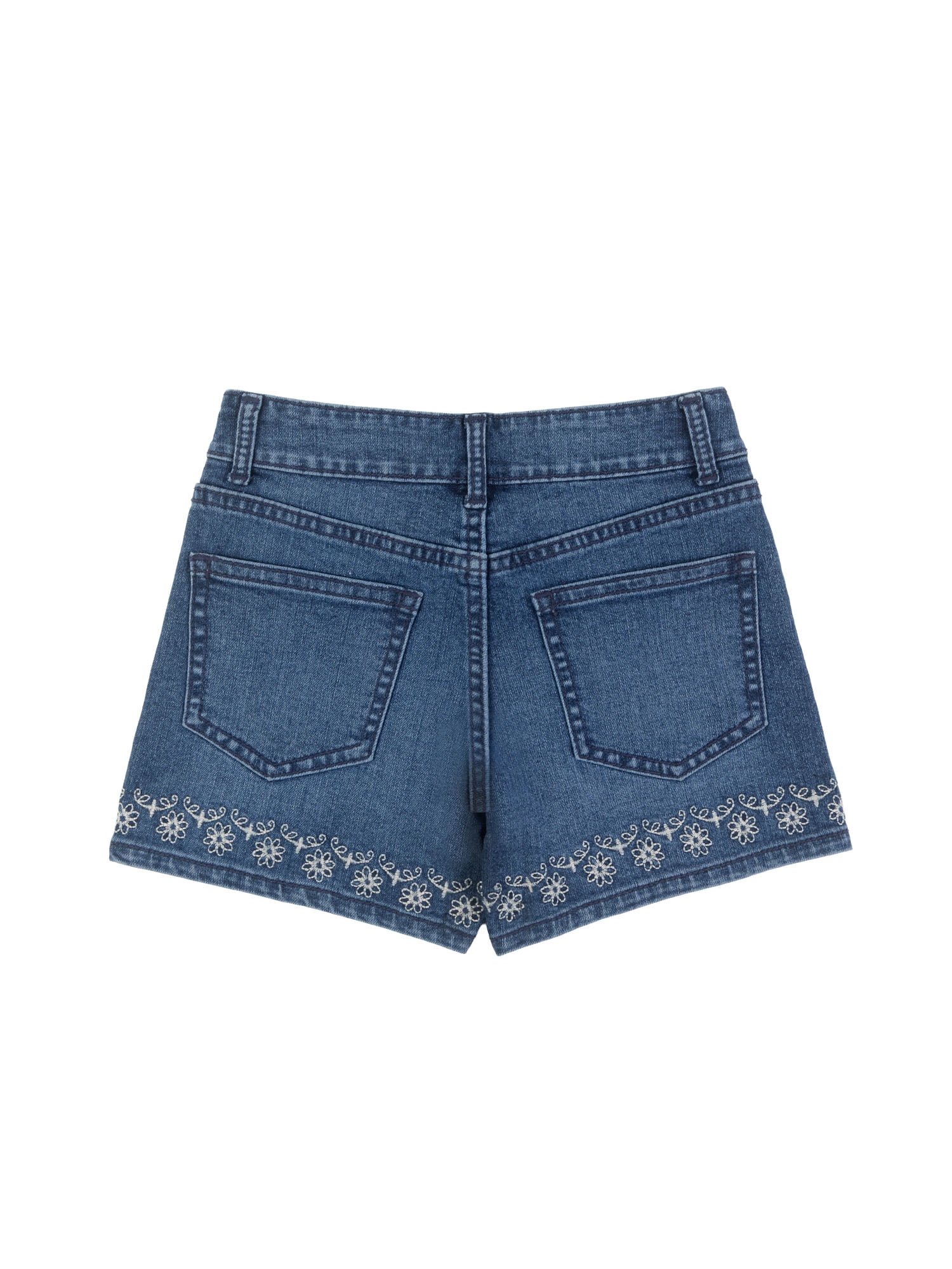 Wonder Nation Girls Eyelet Hem Denim Shorts, Size 5-18