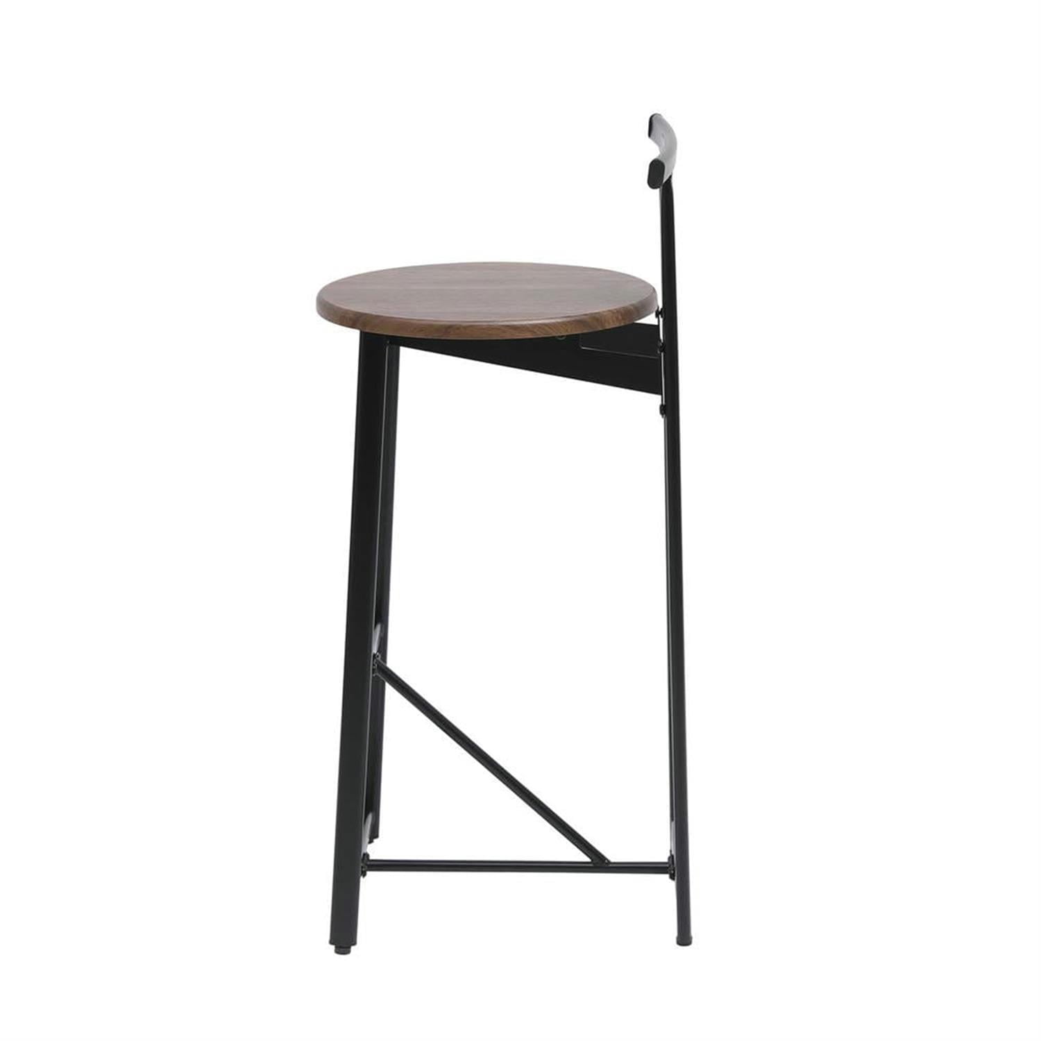 Demi Bonn 34" Counter Height Bar Stools Set of 3, Barstools with Back, Armless Kitchen Island Countertop Chairs for Dining Room, Brown