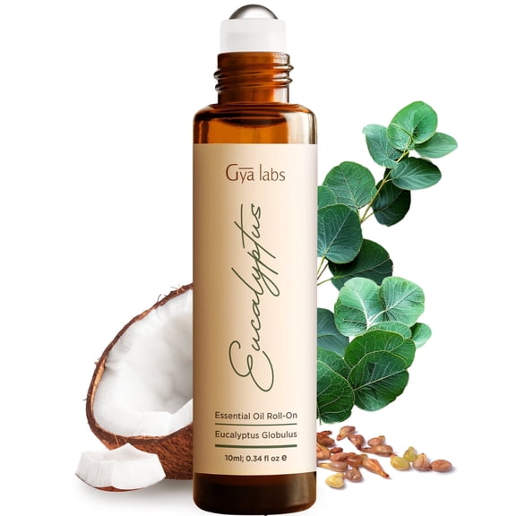 Gya Labs Eucalyptus Essential Oil Roll On for Congestion Relief (0.34 fl oz)