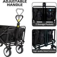 thumbnail image 6 of NiamVelo Folding Wagon Cart Collapsible Foldable Wagon Outdoor Utility Wagon, Beach Wagon Cart with with All Terrain Wheels & Adjustable Handle for Camping, Shopping, Garden and Beach(Black), 6 of 9