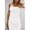 thumbnail image 5 of Womens Summer Bodycon Maxi Tube Dress Ribbed Strapless Side Slit Long Going Out Casual Elegant Party Dresses, 5 of 15