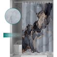 thumbnail image 5 of Gray Wild Marble Texture Shower Curtain, Abstract Grey Shower Curtain Set with Hooks, Spring Summer Waterproof Fabric Shower Curtains for Bathroom Decor, 72x72 Inch Bath Curtain, 5 of 5