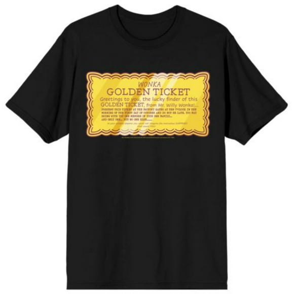 Willy Wonka & la Chocolaterie T-Shirt Noir Ticket Doré