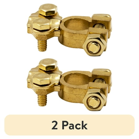 (2 pack) EverStart Auto Top Post Brass Battery Terminal, Fit Positive and Negative Posts