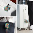 thumbnail image 6 of Easter Font Set of 2pcs PU Leather Round Suitcase Tags with Privacy Cover and Name ID Tag - Ideal for Travel Luggage, Handbags, Backpacks, School Bags, 6 of 6