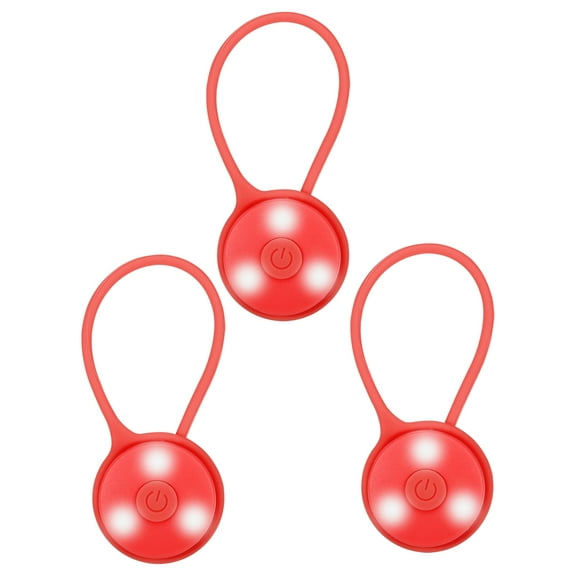 Uxcell LED Running Light, 3 Pack Silicone Rope Bike Safety Light Running Lights, Red